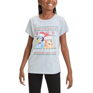 Bluey and Bingo Christmas Graphic Girls Short Sleeved T-Shirt - Size XS - NWT